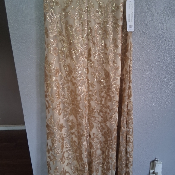 NWT Azazie Porcelain Champagne Dress Formal Mother Of The Bride A16 - Picture 9 of 9